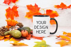 Mug Mockup 11 Oz Blank White Coffee Cup Black Handle Product Image 1
