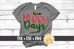 Merry Days - Christmas SVG File - SVG PNG DXF Cut Files Product Image 1
