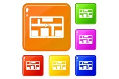 GPS navigation icons set vector color Product Image 1