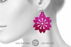 Cherry blossom earrings | faux leather earring | Laser files Product Image 4