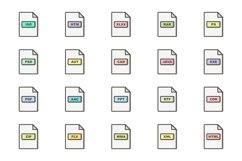 Set Of File Formats Icons Product Image 1