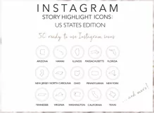 Instagram Story Highlights US States Icons, 51 Hand Drawn Product Image 2