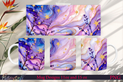 Flowers Mug Wrap | Purple Design | Lavender Product Image 1