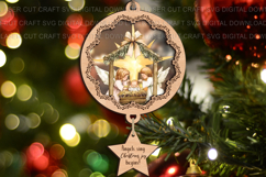 Nativity Christmas frame svg for acrylic ornaments Laser cut Product Image 2