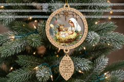 Nativity Christmas frame svg for acrylic ornaments Laser cut Product Image 1