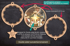 Nativity Christmas frame svg for acrylic ornaments Laser cut Product Image 3