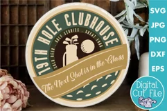 Vintage Farmhouse Golf Round Sign Svg | 19th Hole Clubhouse Product Image 1