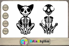 Skeleton Cat Svg, Cat Svg, Halloween Cat Svg, Halloween Svg Product Image 1