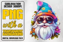 Rainbow Gnome PNG Sublimation, Sunflower PNG Clipart, Summer Product Image 1