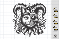 Line Art Cat Jester Chess Piece Product Image 1