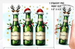 Funny christmas beer Tumbler Wrap|PNG. Product Image 2