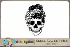 Floral Skull SVG, Halloween SVG, Skull SVG, Skull SVG File Product Image 1