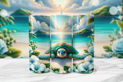 Floral Turtle 20oz Tumbler Wrap Product Image 1