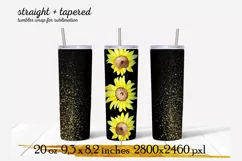 Sunflowers tumbler,20 oz skinny tumbler sublimation png Product Image 1