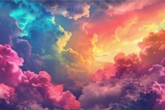 Colorful sunset is illuminating surreal cloudscape with vivi Product Image 1