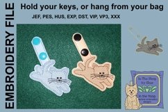 ITH Kitten Vinyl Key Fob or Bag Tag - Snap Tab Machine Embro Product Image 2