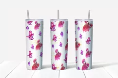 Flamingo Tumbler,20 oz skinny tumbler sublimation Product Image 3