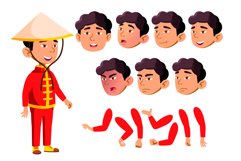 Asian Boy, Child, Kid, Teen Vector. School children Product Image 1