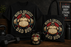 Muscle Greatness Dad Bod PNG | Funny Fitness Gym Design Product Image 1