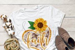 Faith fall sunflower watercolor printable sublimation design Product Image 2
