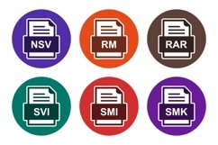Set Of File Formats Icons Product Image 1