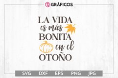 La vida es más bonita en el otoño SVG - Otoño SVG - Calabaza Product Image 1