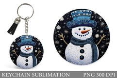 Snowman Keychain Design. Snowman Keychain Sublimation Product Image 1