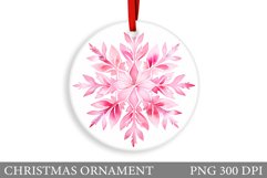 Snowflake Christmas Ornament. Watercolor Snowflake Ornament Product Image 1