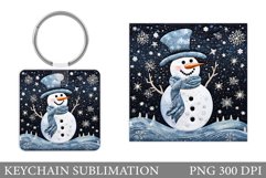 Snowman Keychain Design. Cute Snowman Keychain Product Image 1