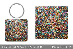 Glitter Keychain Design. Sequins Square Keychain Product Image 1