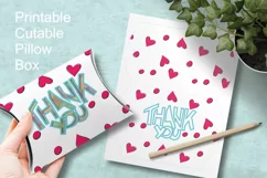 Thank You Pillow Favor Box with Holes and Hearts Pattern Product Image 3