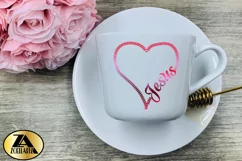 Jesus SVG PNG EPS DXF Floral Heart SVG Monogram SVG Cut file Product Image 5