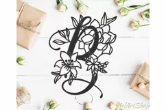 Letter B svg, Monogram font svg, Floral alphabet svg / cut Product Image 1