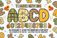 Thanksgiving Alphabet clipart, thanksgiving letters doodle Product Image 1