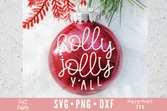 Holly Jolly Y'All SVG / Christmas Ornament SVG Product Image 2