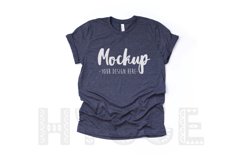 Tshirt Mockup Bella Canvas 3001 Heather Midnight Navy Tshirt Product Image 1