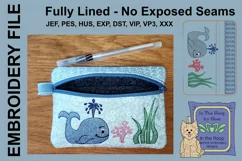 ITH Whale Zipper Bag Zipper Bag - Lined, 5X7 HOOP Product Image 2