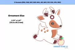 Cute Baby Reindeer In The Hoop Ornament Product Image 2