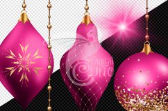 Hot Pink and Gold Ornaments Clipart Product Image 2