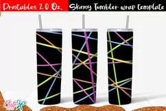 Neon striped Skinny Tumbler wrap sublimation template Product Image 1