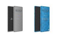 Samsung Galaxy S10 Vinyl Skin Design Mockup 2019 Angled Product Image 2