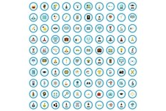 100 brainchild icons set, flat style Product Image 1