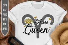 Aries Queen Svg. Zodiac Sign Birthday. Horoscope dxf, png Product Image 1