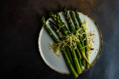 Organic grilled asparagus served for healthy keto lunch Product Image 1