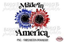 Made In America Sublimation Design, Tie Dye Sunflowers Product Image 1