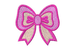 Pink Heart Bow Machine Embroidery Product Image 1