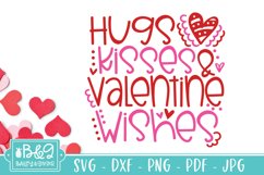 Valentine's Day SVG | Hugs Kisses and Valentine Wishes Product Image 2