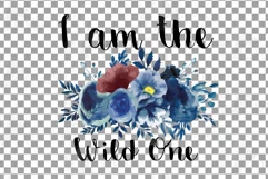 Wild One navy blue and blush floral shirt png, family shirt Product Image 11