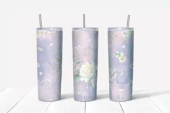 Delicate Flowers sublimation design. Skinny tumbler wrap Product Image 4