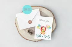 Hello Baby Sublimation design. Cute Lion cub PNG Product Image 2